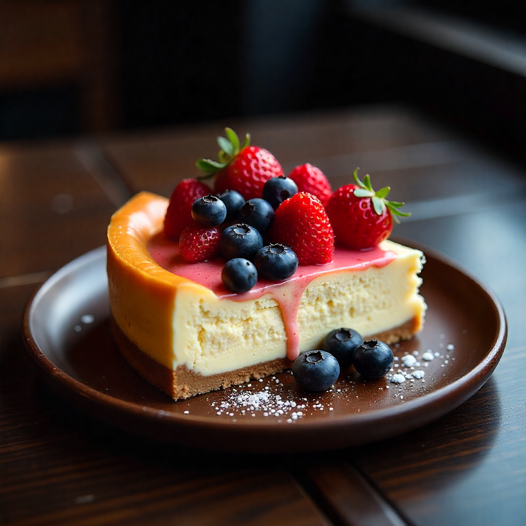 Classic New York Cheesecake with Fresh Berries