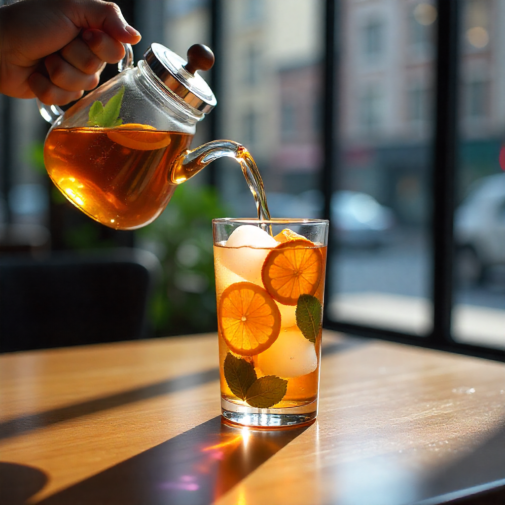 Herbal Tea Pour – Chamomile & Hibiscus Café Blend